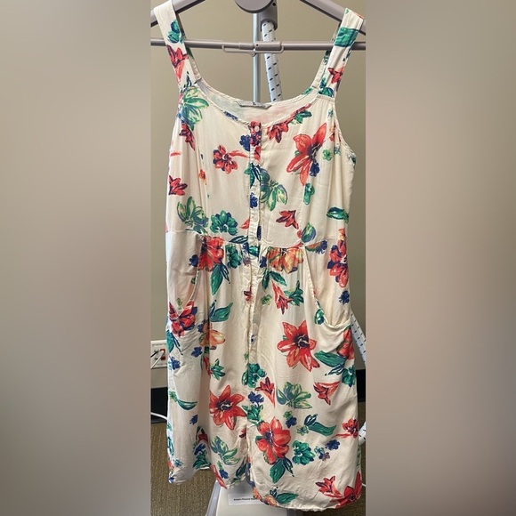 Tu brand Floral printed cotton viscose dress with pockets women’s size 10 - Picture 3 of 7